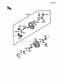 Front Hub Diagram and Parts List for KLF110-A2 1988 Kawasaki 