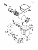 Air Cleaner Diagram and Parts List for KLF110-B2 1988 Kawasaki 