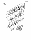 Clutch Diagram and Parts List for KLF110-B2 1988 Kawasaki 