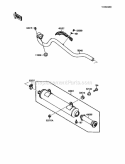 Muffler Diagram and Parts List for KLF110-B2 1988 Kawasaki 