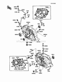 Crankcase Diagram and Parts List for KLF110-B2 1988 Kawasaki 