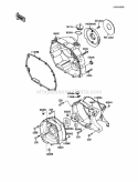 Engine Cover, S Diagram and Parts List for KLF110-B2 1988 Kawasaki 