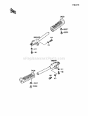 Footrests Diagram and Parts List for KLF110-B2 1988 Kawasaki 