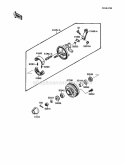 Front Hub Diagram and Parts List for KLF110-B2 1988 Kawasaki 