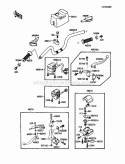 Handlebar Diagram and Parts List for KLF110-B2 1988 Kawasaki 
