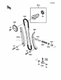 Camshaft, S/Tensioner Diagram and Parts List for KLF110-B2 1988 Kawasaki 
