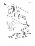 Headlight, S Diagram and Parts List for KLF110-B2 1988 Kawasaki 