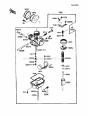 Carburetor Diagram and Parts List for KLF110-B2 1988 Kawasaki 