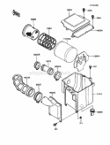 Air Cleaner Diagram and Parts List for KLF185-A4 1988 Kawasaki 