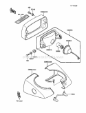 Headlight, S Diagram and Parts List for KLF185-A4 1988 Kawasaki 