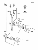 Ignition Switch Diagram and Parts List for KLF185-A3 1987 Kawasaki 