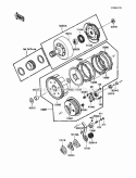 Clutch Diagram and Parts List for KLF185-A2 1986 Kawasaki 