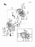 Crankcase Diagram and Parts List for KLF185-A2 1986 Kawasaki 