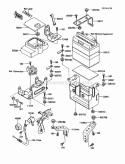 Battery Case Diagram and Parts List for KLF185-A2 1986 Kawasaki 