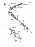 Front Bevel Gear Diagram and Parts List for KLF185-A2 1986 Kawasaki 
