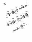 Transmission Diagram and Parts List for KLF185-A2 1986 Kawasaki 