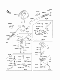Handlebar Diagram and Parts List for KLF220-A12 1999 Kawasaki 