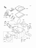 Air Cleaner Diagram and Parts List for KLF220-A12 1999 Kawasaki 