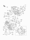 Crankcase Diagram and Parts List for KLF220-A14 2001 Kawasaki 