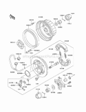 Rear Hub Diagram and Parts List for KLF220-A14 2001 Kawasaki 