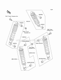 Shock Absorber, S Diagram and Parts List for KLF220-A14 2001 Kawasaki 
