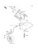 Ignition System Diagram and Parts List for KLF220-A10 1997 Kawasaki 