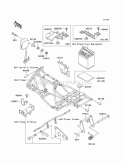 Battery Case Diagram and Parts List for KLF220-A10 1997 Kawasaki 