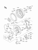 Rear Hub Diagram and Parts List for KLF220-A15 2002 Kawasaki 