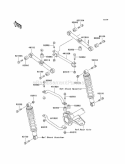 Rear Suspension Diagram and Parts List for KLF220-A10 1997 Kawasaki 