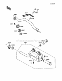 Muffler Diagram and Parts List for KLF220-A3 1990 Kawasaki 