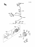 Oil Pump Diagram and Parts List for KLF220-A3 1990 Kawasaki 