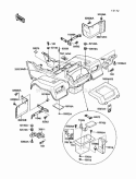 Rear Fender Diagram and Parts List for KLF220-A3 1990 Kawasaki 
