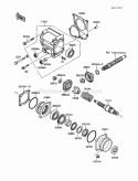 Front Bevel Gear Diagram and Parts List for KLF220-A3 1990 Kawasaki 