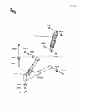 Front Suspension Diagram and Parts List for KLF220-A3 1990 Kawasaki 