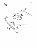 Brake Pedal Diagram and Parts List for KLF220-A4 1991 Kawasaki 
