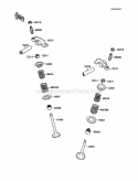 Valve Diagram and Parts List for KLF220-A3 1990 Kawasaki 