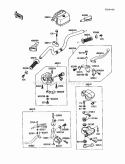 Handlebar Diagram and Parts List for KLF220-A3 1990 Kawasaki 