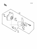 Head Lamp Diagram and Parts List for KLF220-A3 1990 Kawasaki 