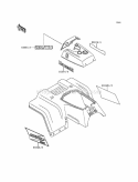 Decals Diagram and Parts List for KLF220-A5 1992 Kawasaki 