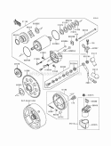 Starter Motor Diagram and Parts List for KLF220-A7 1994 Kawasaki 