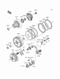 Clutch Diagram and Parts List for KLF220-A5 1992 Kawasaki 