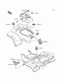 Labels Diagram and Parts List for KLF220-A7 1994 Kawasaki 