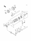 Gear Change Drum/Shift Fork, S Diagram and Parts List for KLF220-A7 1994 Kawasaki 