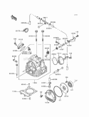 Cylinder Head Diagram and Parts List for KLF220-A5 1992 Kawasaki 