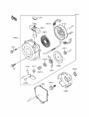 Recoil Starter Diagram and Parts List for KLF220-A7 1994 Kawasaki 