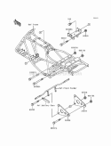 Frame Fittings Diagram and Parts List for KLF220-A7 1994 Kawasaki 