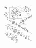 Front Bevel Gear Diagram and Parts List for KLF220-A7 1994 Kawasaki 
