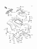 Front Fender, S Diagram and Parts List for KLF220-A9 1996 Kawasaki 
