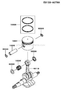 Part Location Diagram of 13001-2172 Kawasaki Piston-Engine
