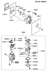 Part Location Diagram of 16073-2235 Kawasaki Insulator